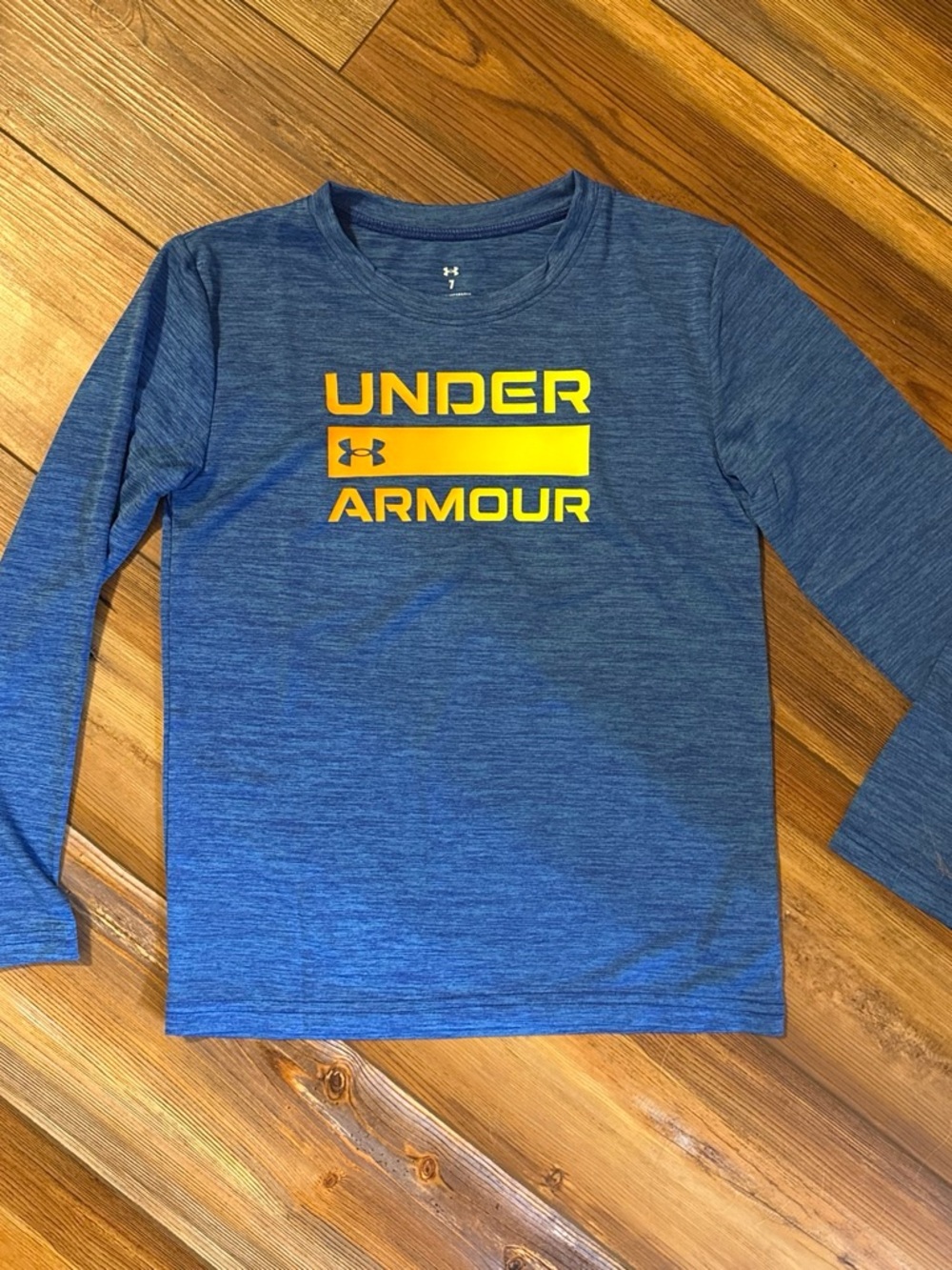 Under Armour Boys' Blue Long-Sleeve Logo Tee